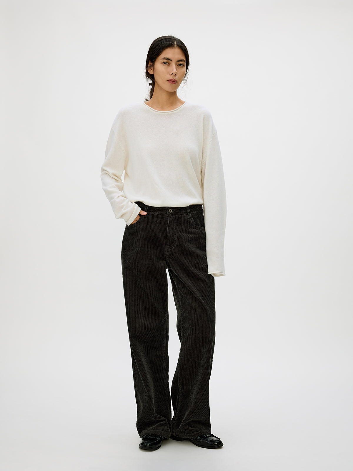 Wash-processed Straight Casual Pants