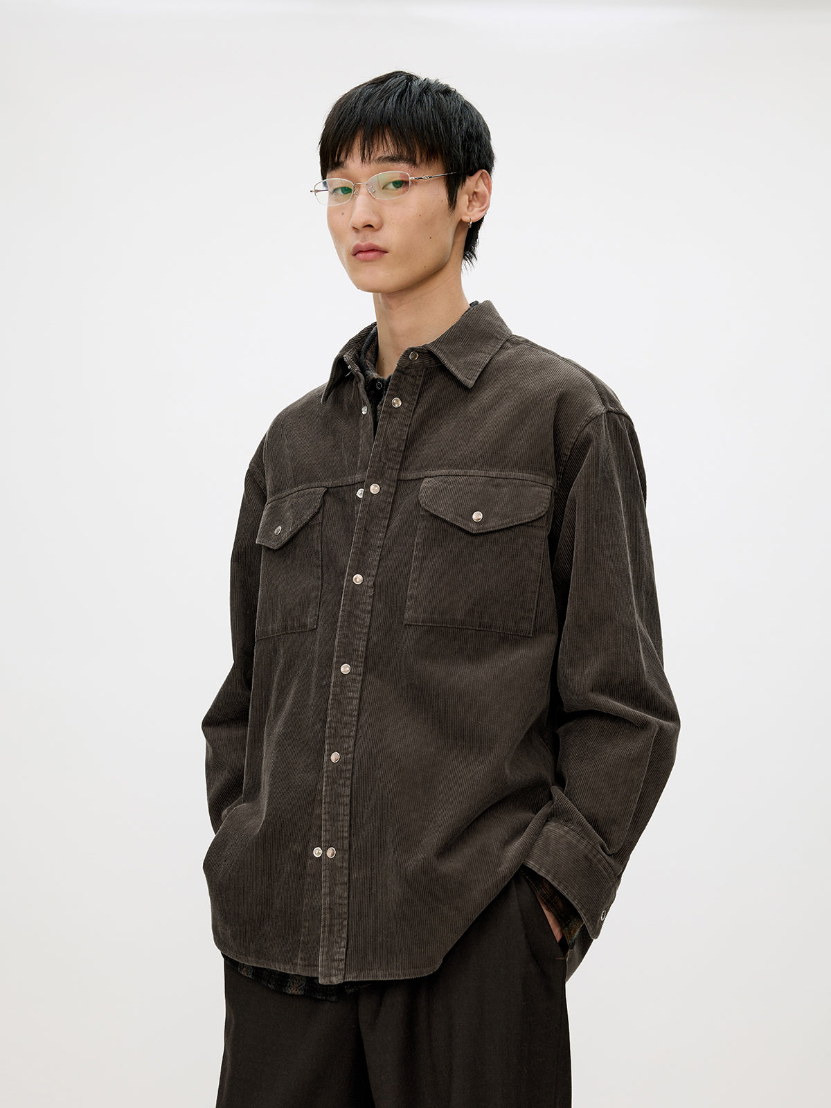 Corduroy Shirt with Pockets