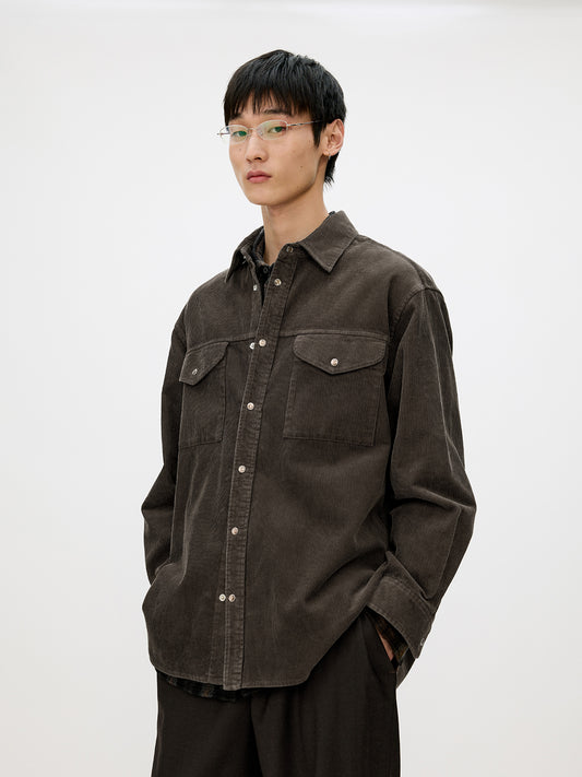 Corduroy Shirt with Pockets