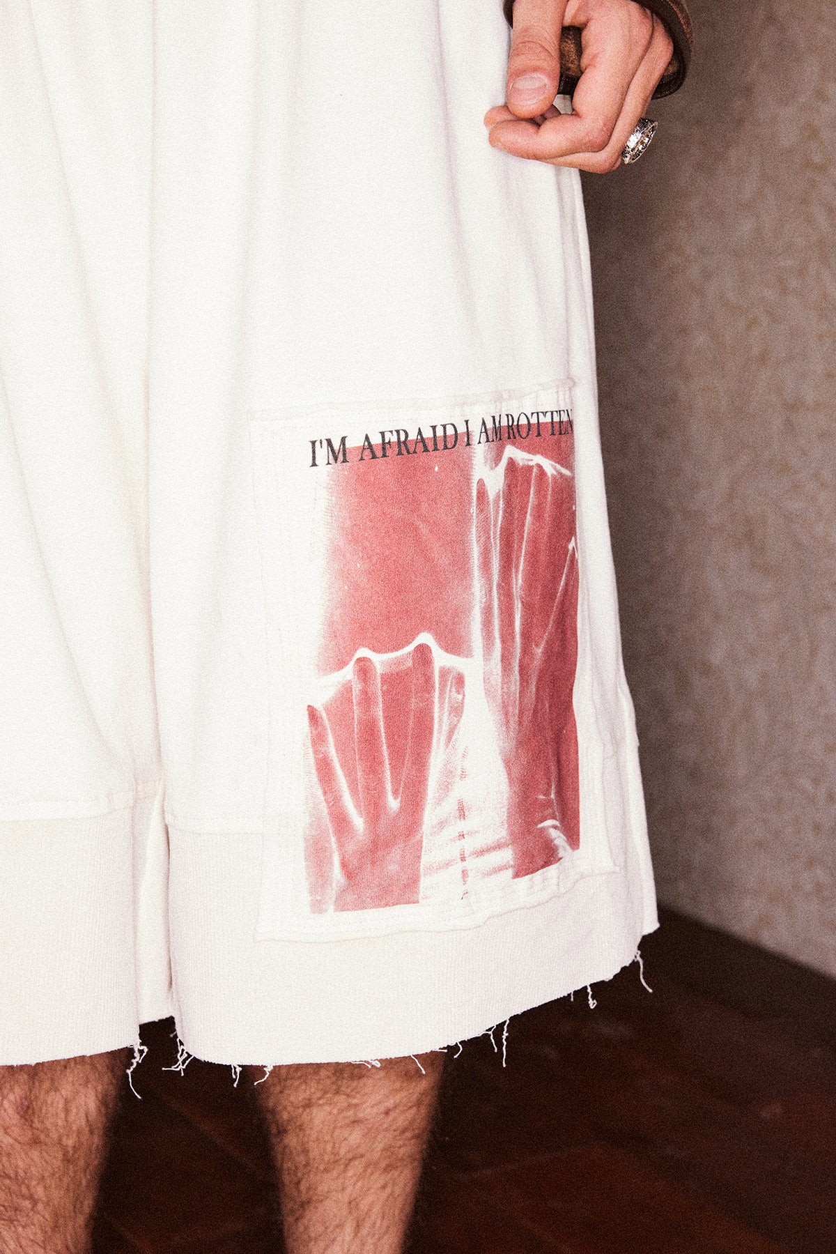 Corduroy patch cotton shorts