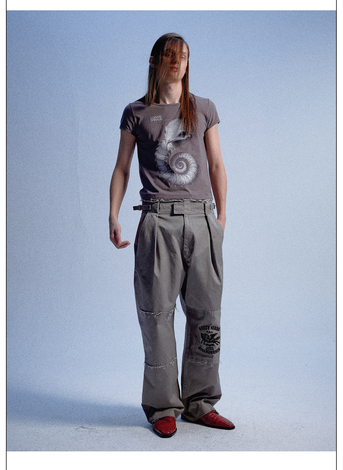 Embroidered Canvas Casual Pants