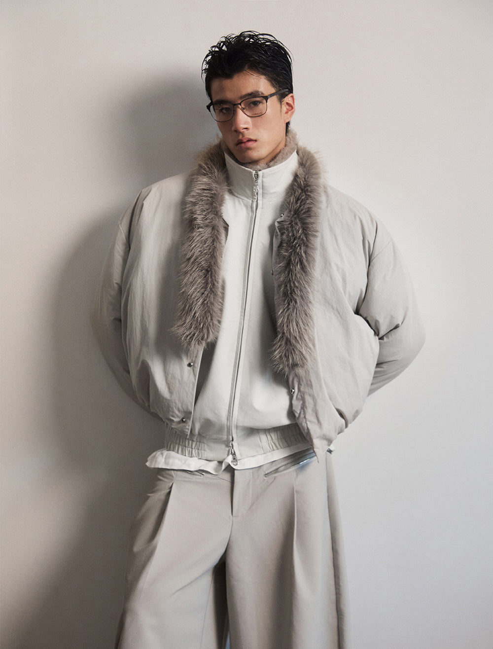 Adjustable Fur Collar Down Jacket