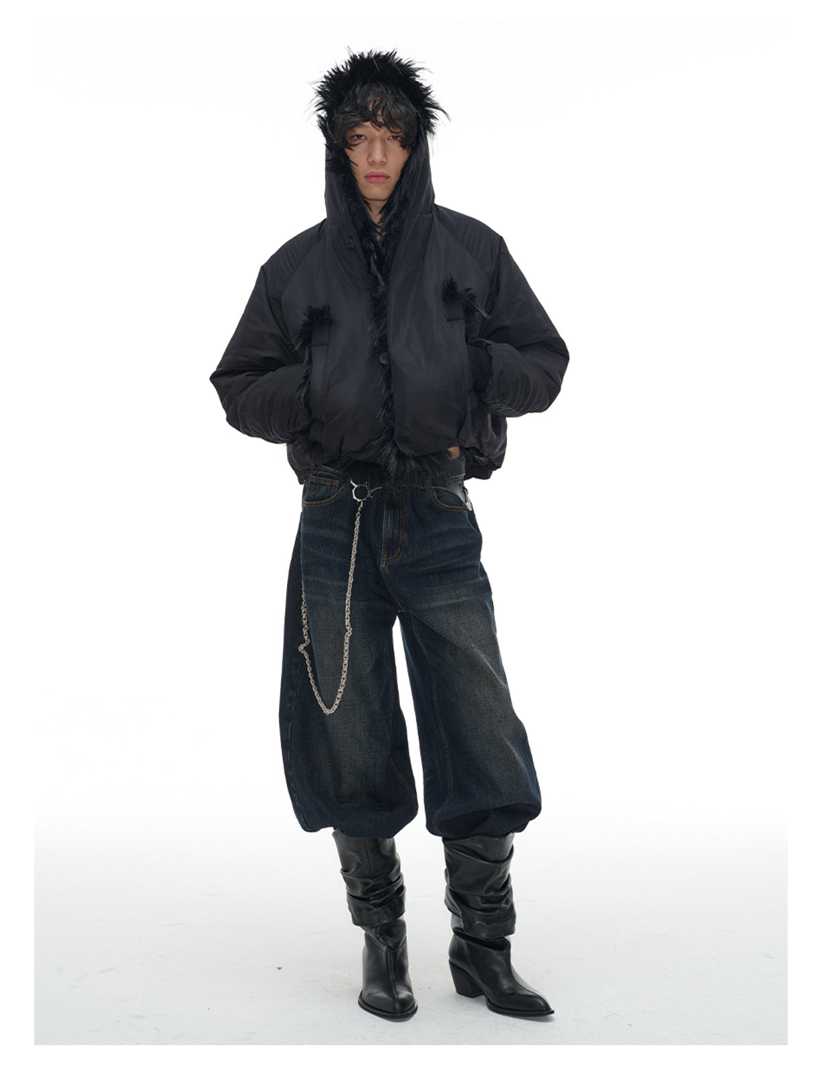 Nylon Fur Collar Cotton Jacket