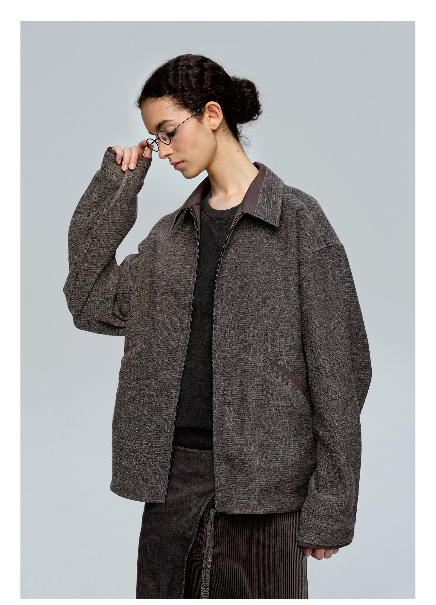 Pre-dyed Zipper Jacket