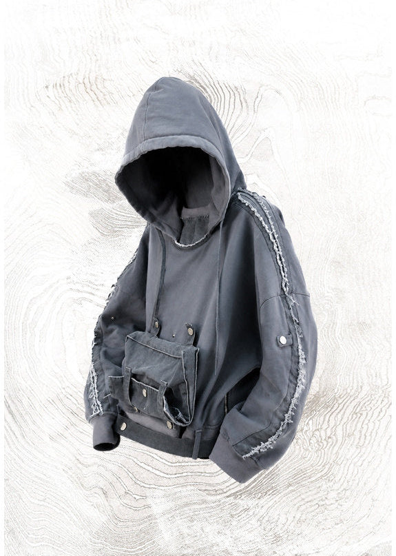 Patchwork Sweatshirt with Removable Pockets