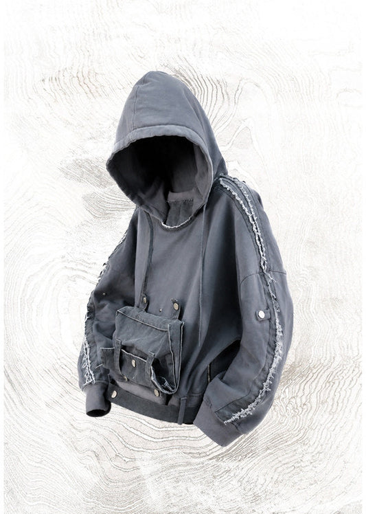 Patchwork Sweatshirt with Removable Pockets