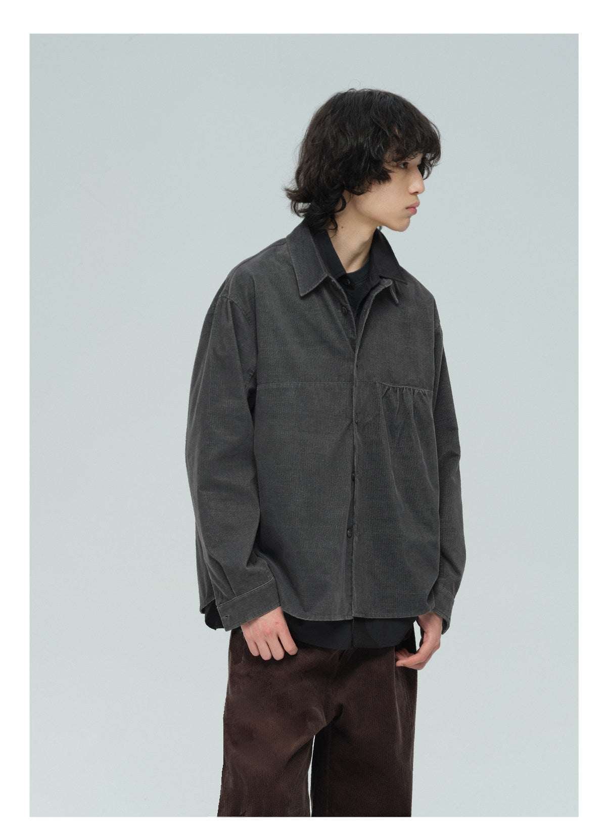 Pleated Corduroy Shirt