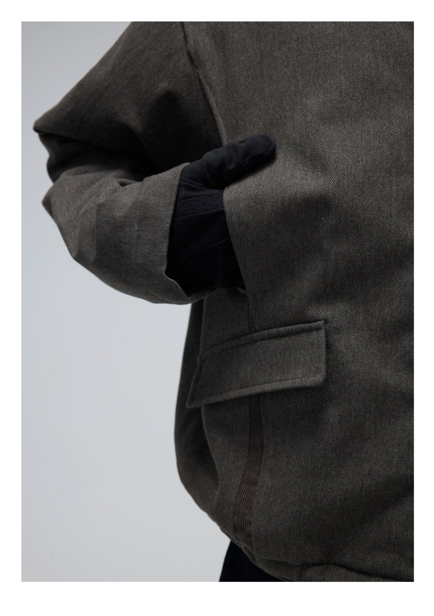 Fold-Down Collar Multi-Pocket Jacket