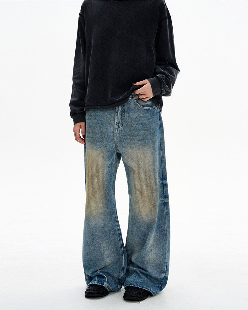 Loose Fit Retro Wash Jeans