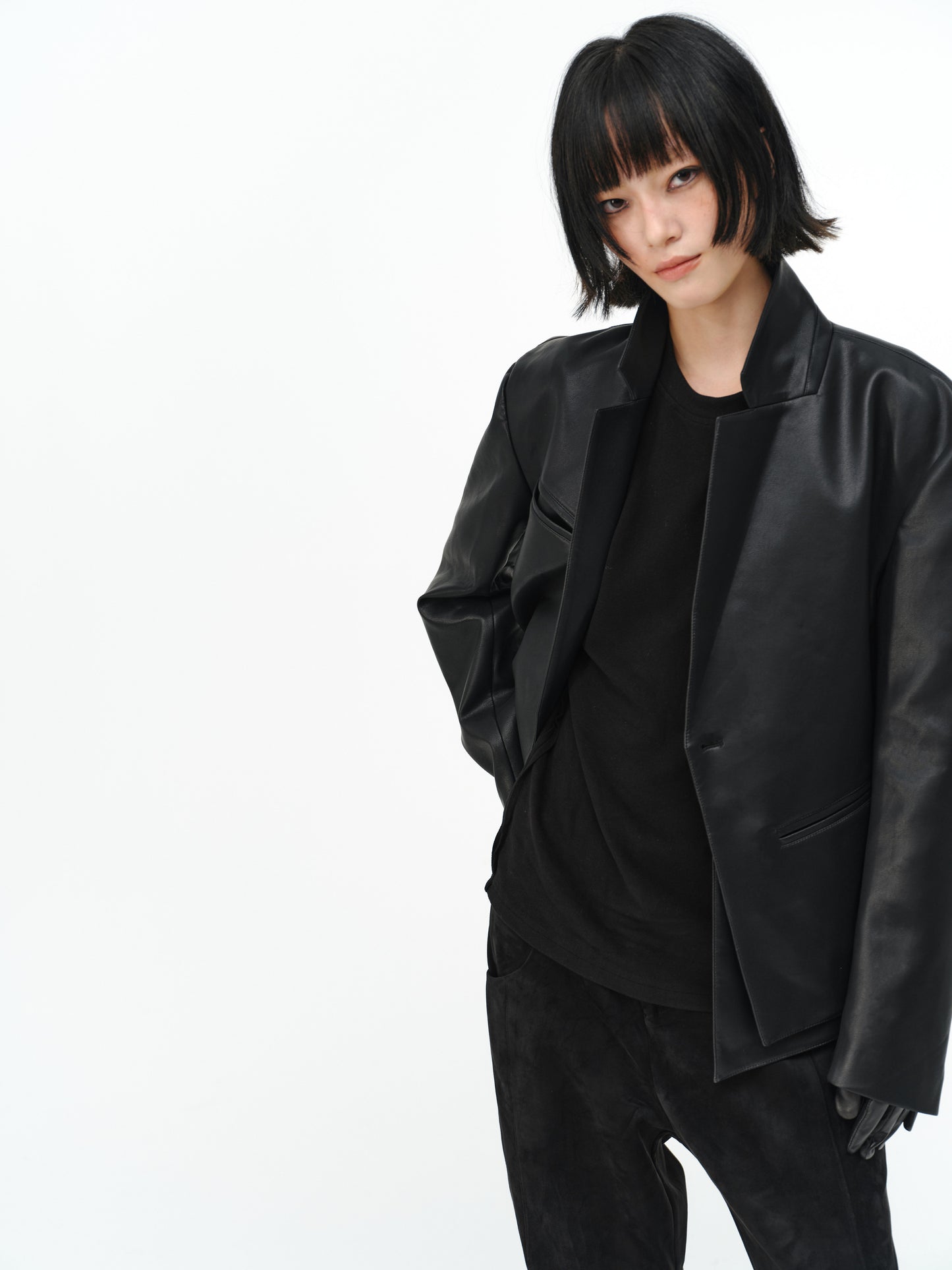 Asymmetrical-Pocket Slim-Fit Jacket