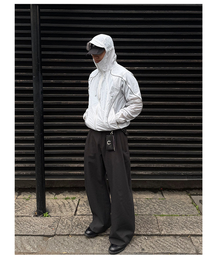 Pleated Curved Casual Pants