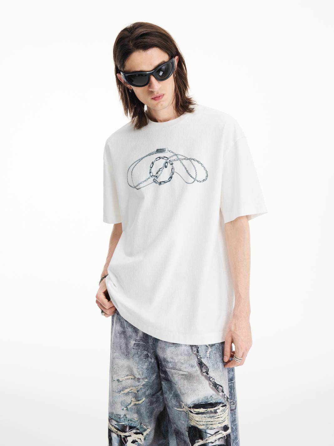 Printed Loose-Fit Round-Neck T-Shirt
