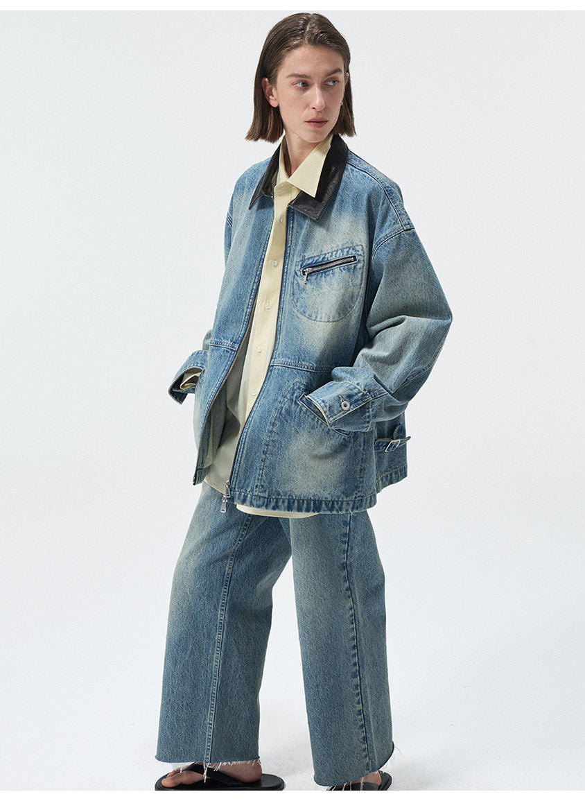Wash Blue Straight-Leg Jeans