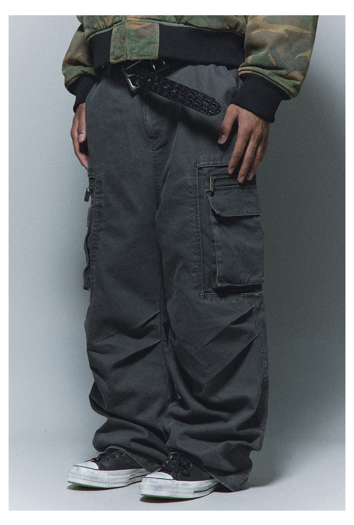 Inset pocket wide pants