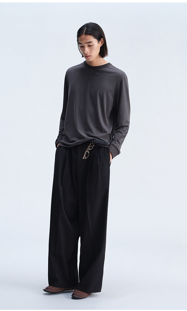 Open-Stitch Collar T-Shirt