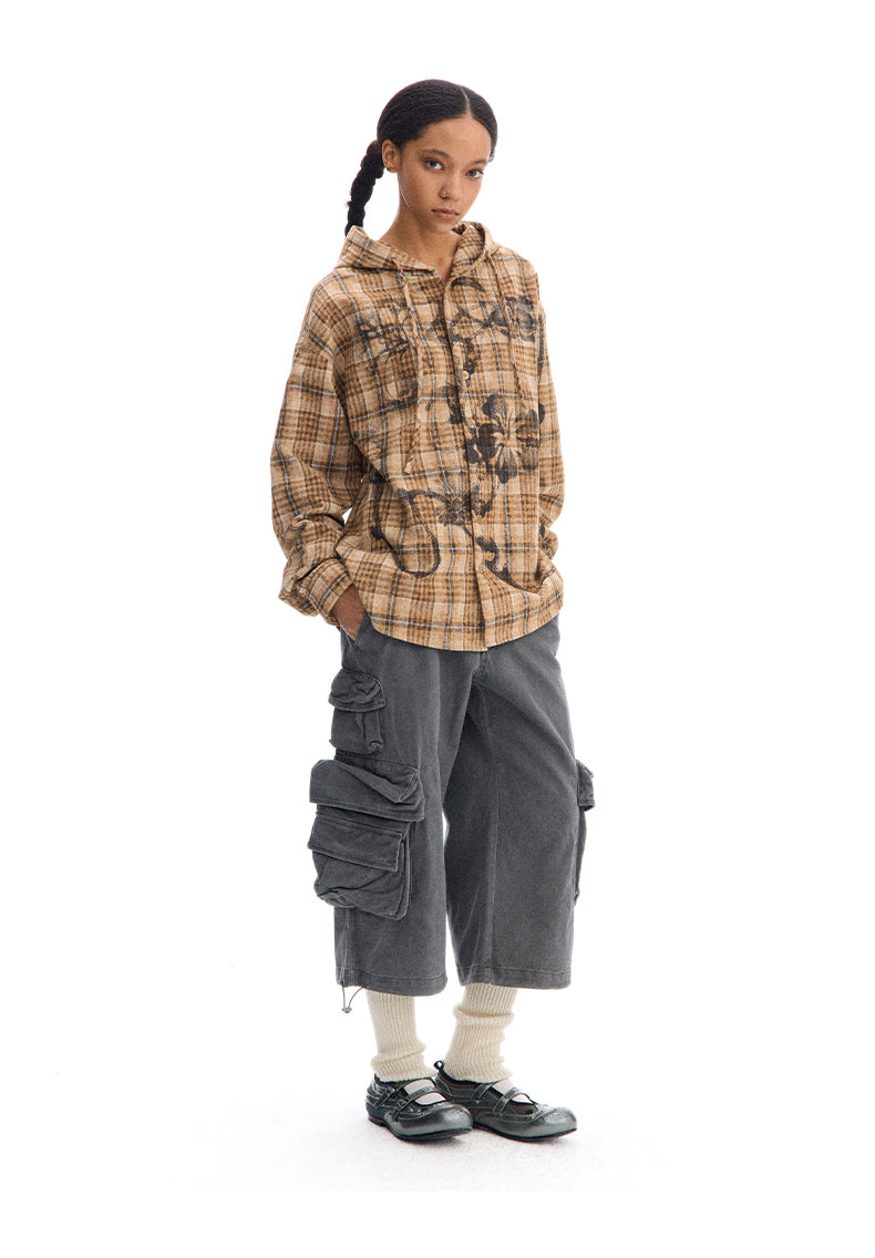 Casual Hooded Check Shirt