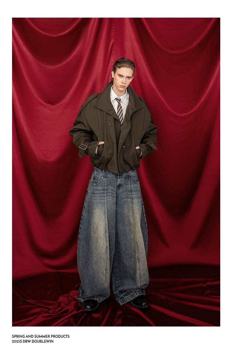 Stand Collar Wide Quilted Jacket