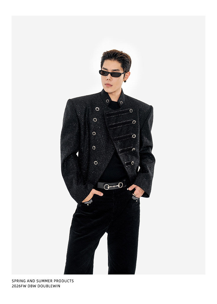 Shimmering Blended Wool Short Jacket