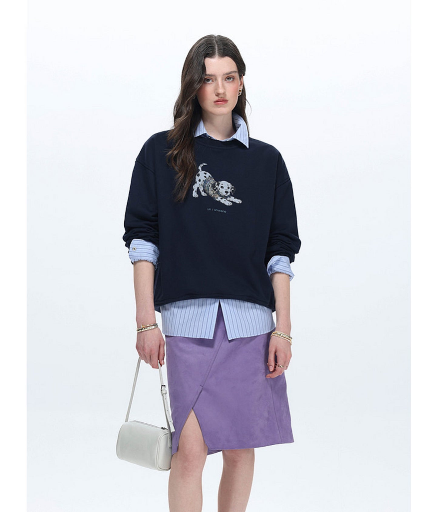 Loose-Fitting Printed Crew-Neck Sweatshirt