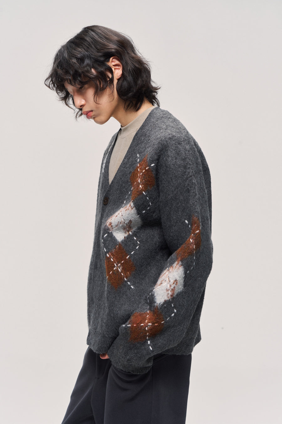 Hand-Stitched V-Neck Cardigan