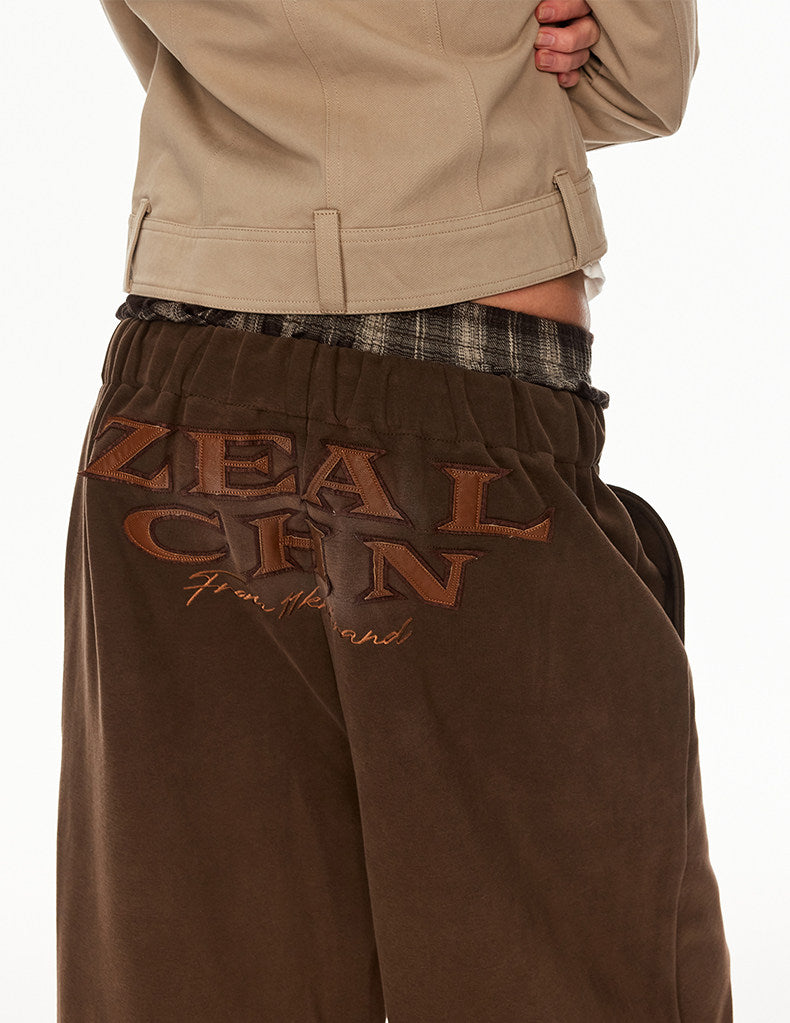 Double-Waistband Washed Sweatpants