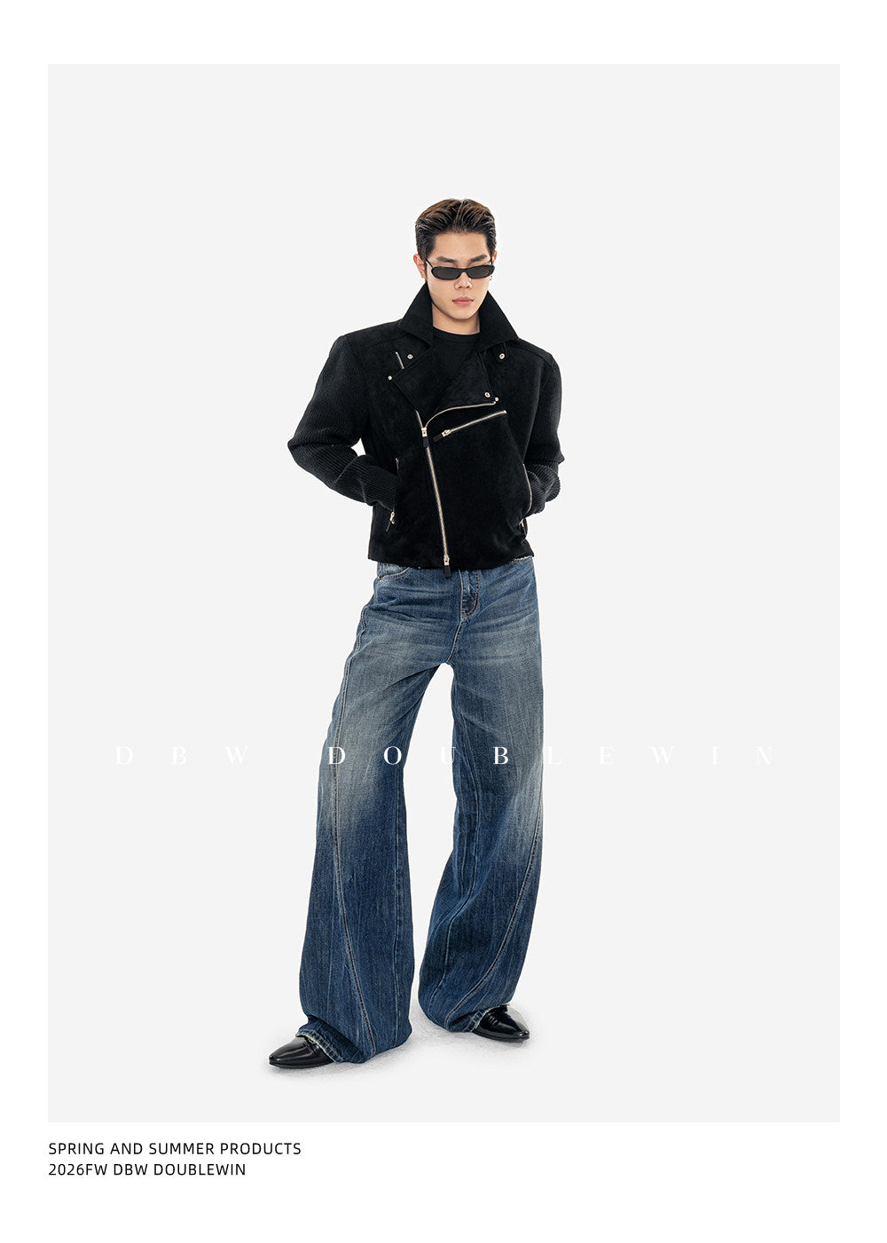 Rider Jacket with Diagonal Placket