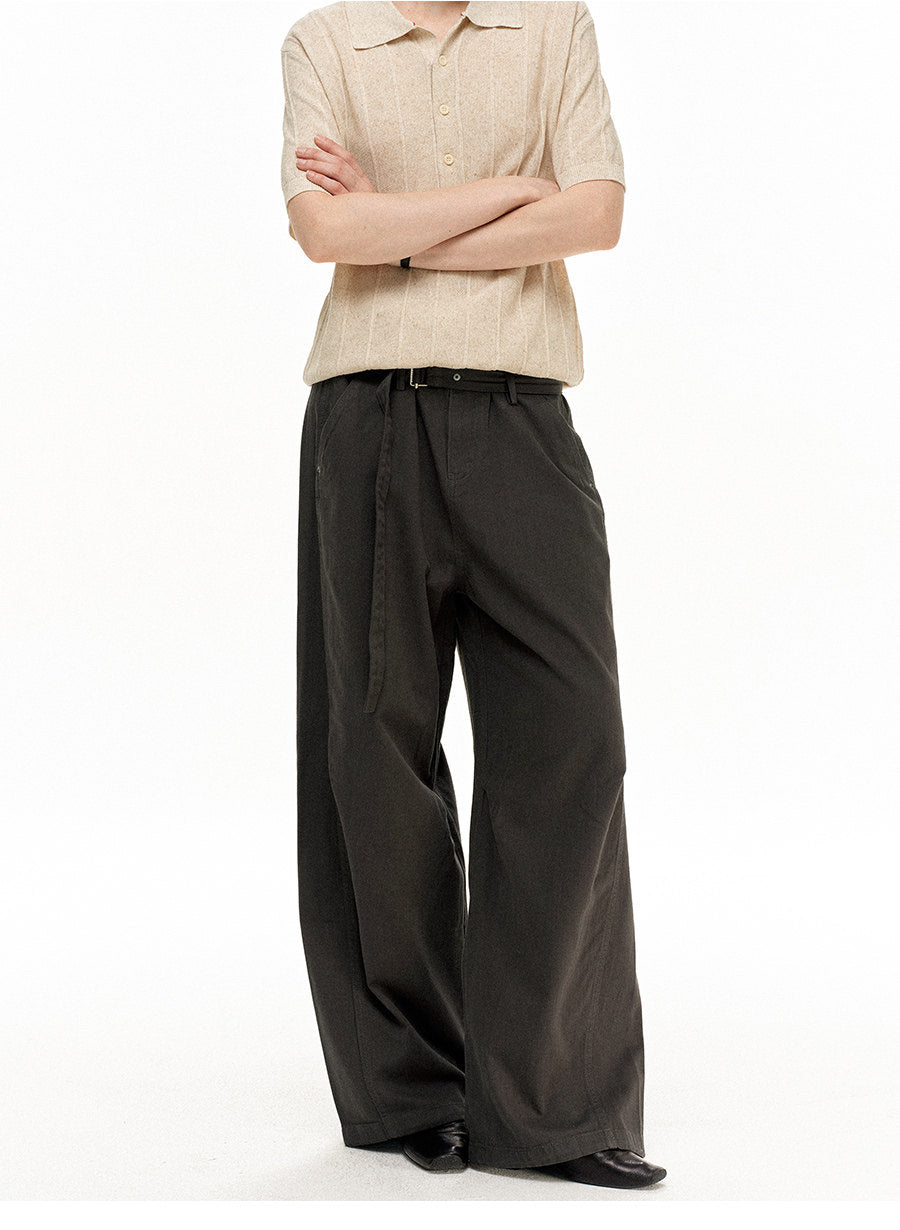 Straight-leg wide-leg pants