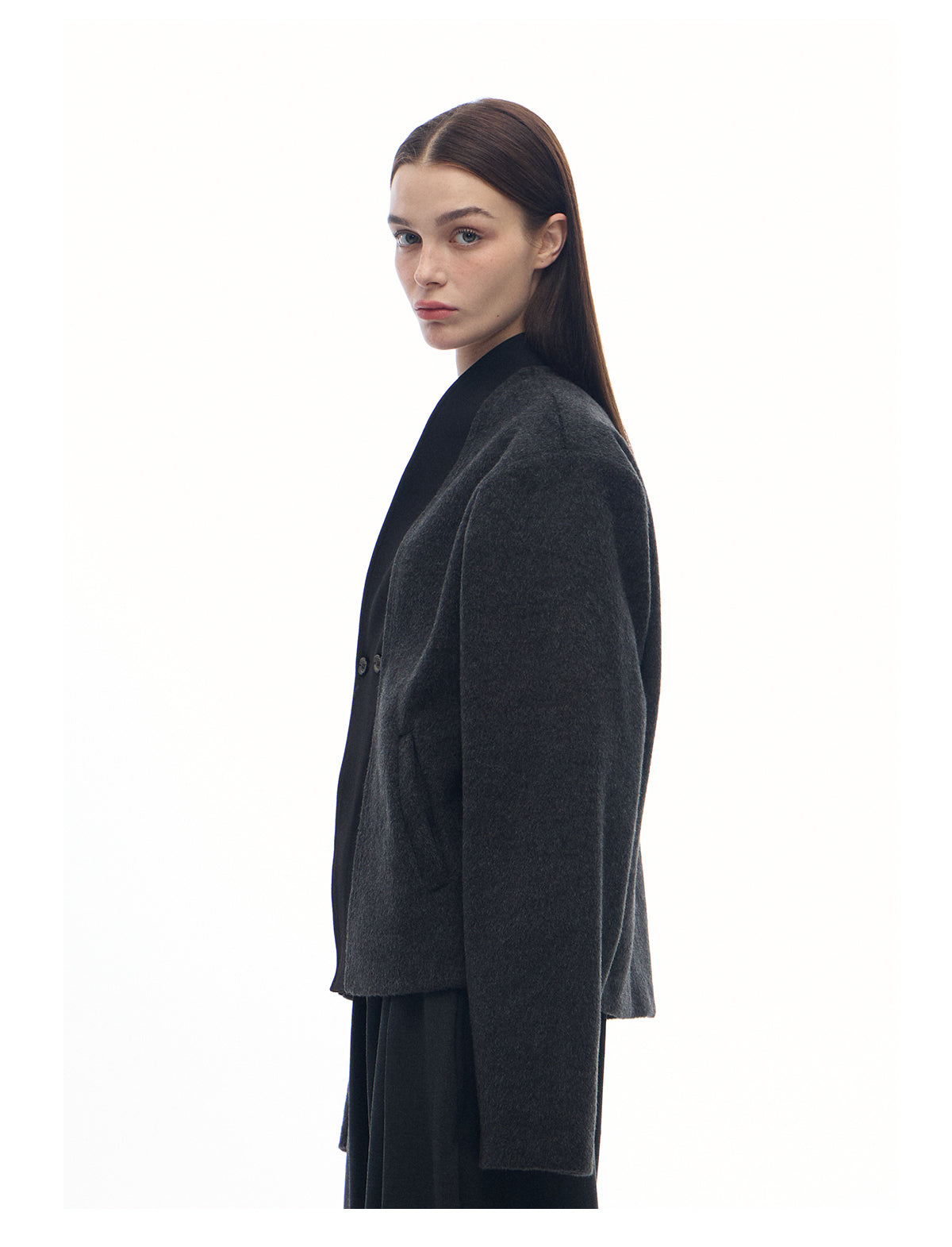 Wool two-button cardigan