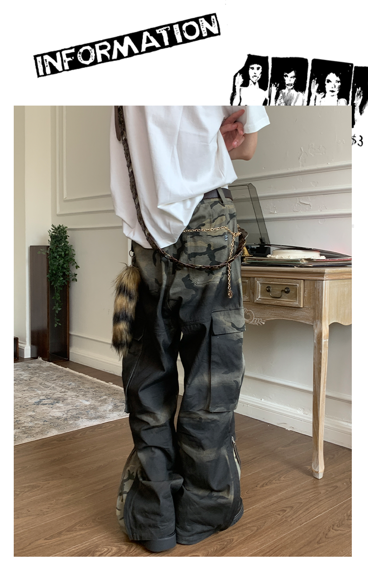 Gradient Wide Leg Casual Pants