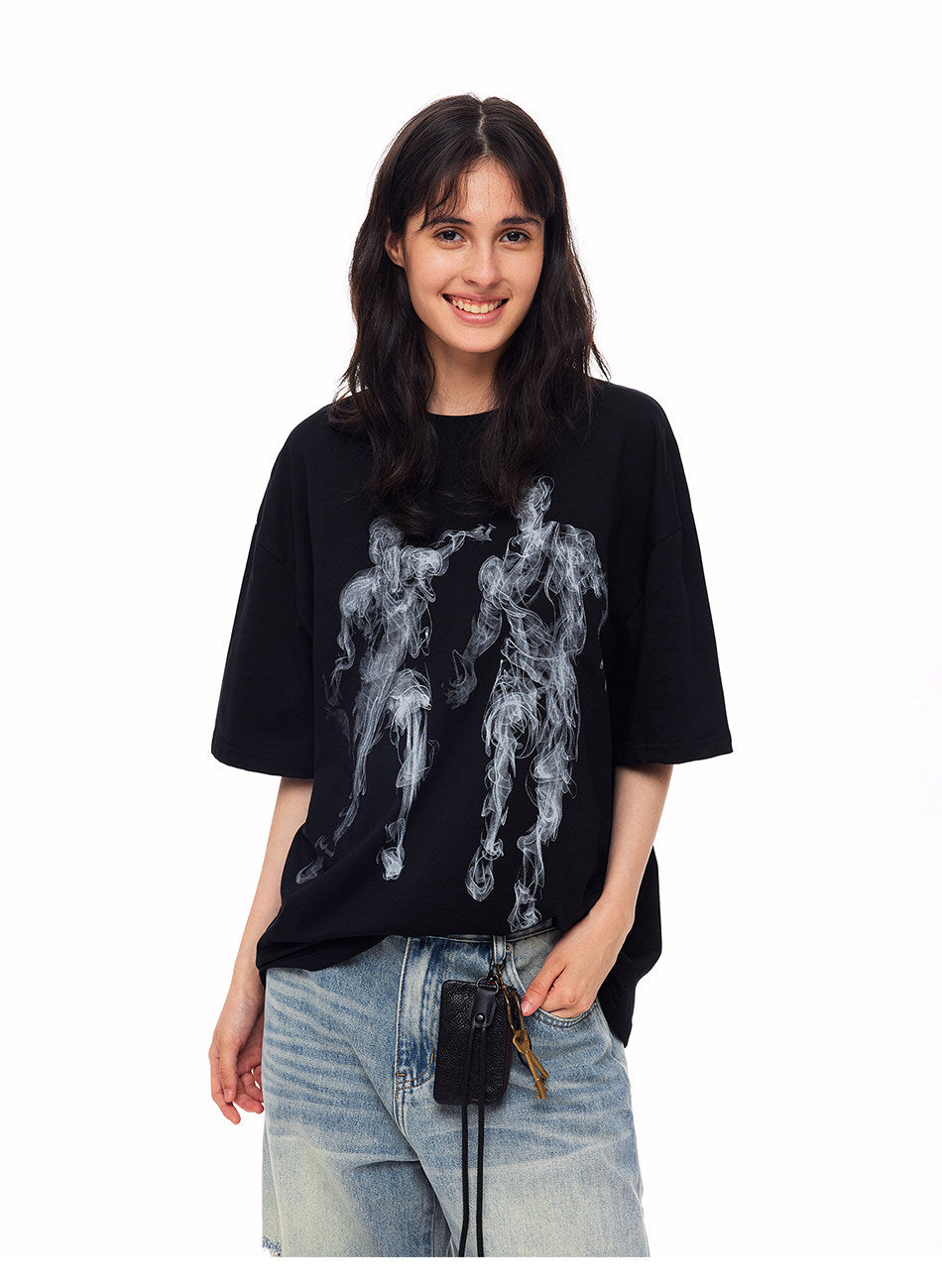Retro Hand-Painted Print T-Shirts