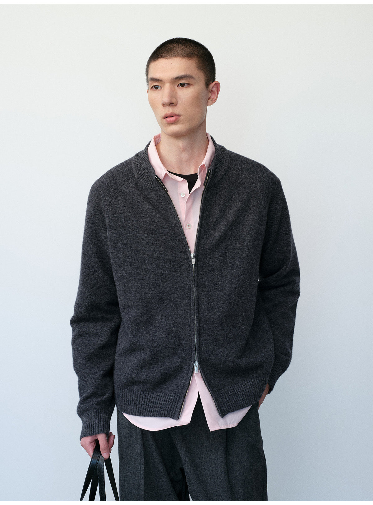 Pure Wool Zipper Cardigan