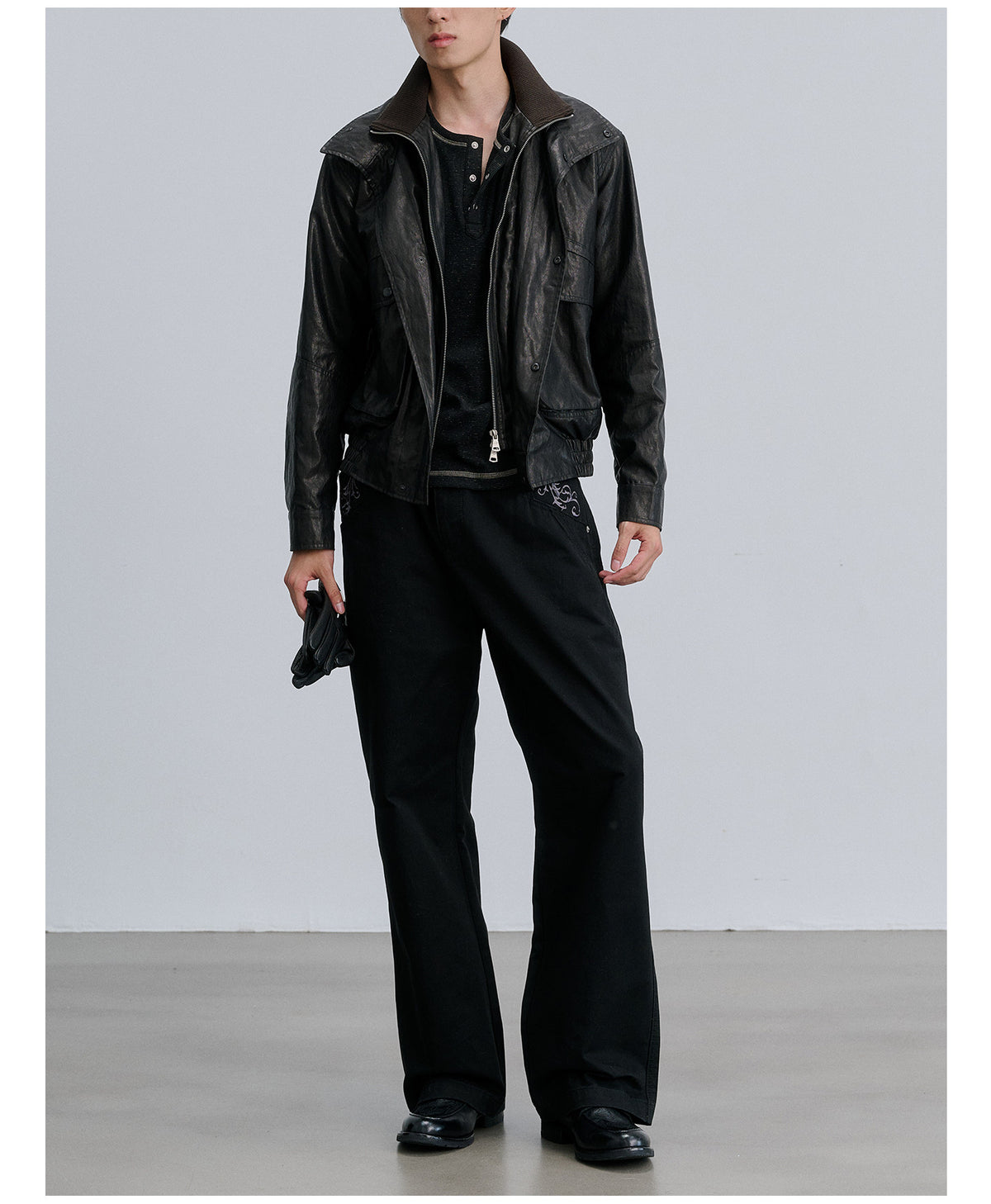 Faux Leather Two-Piece Jacket