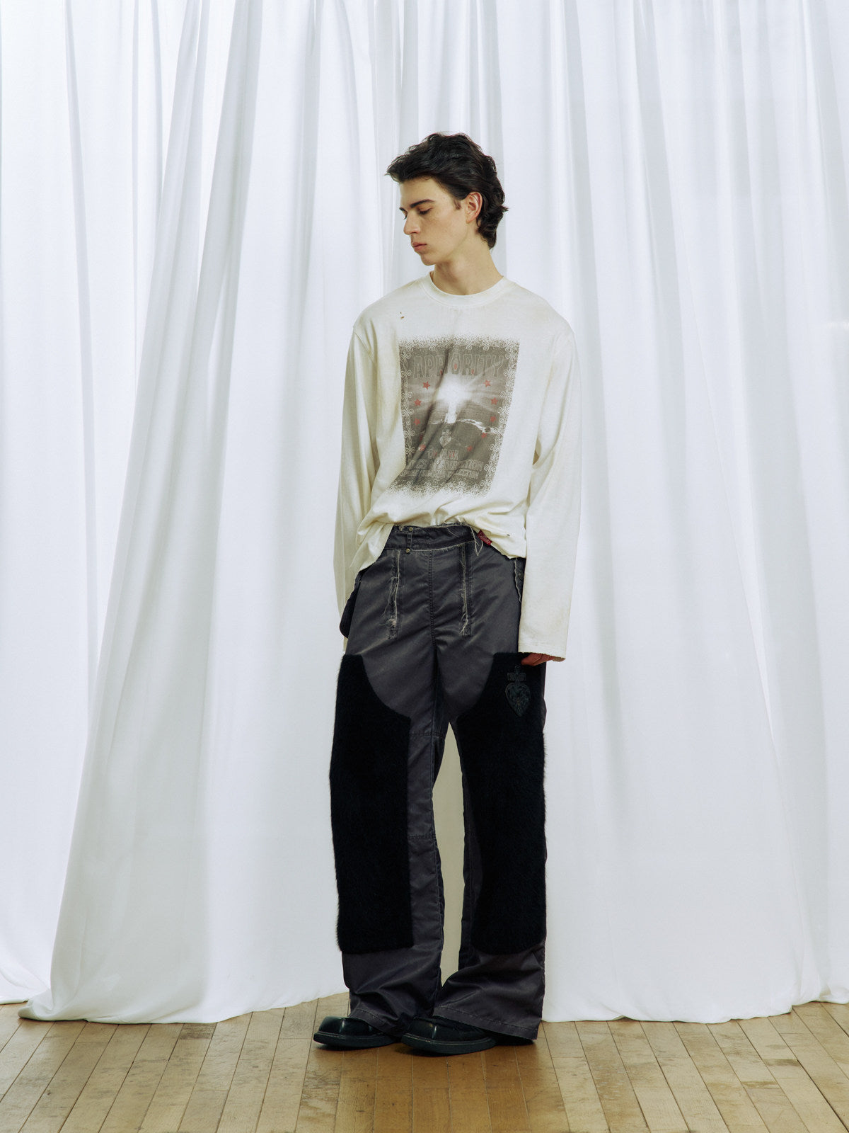 Imitation Horsehair Double Knee Casual Pants