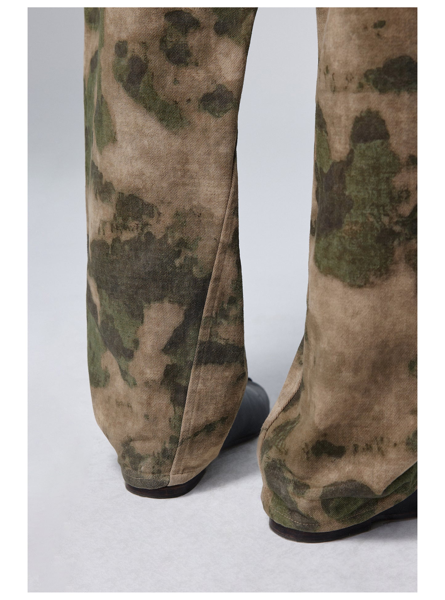 Camouflage Double Belt Curved Pants