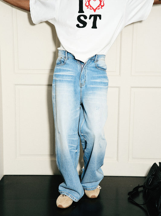 Baggy Silhouette Loose Jeans