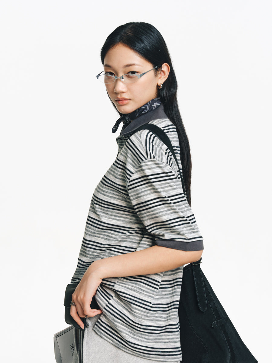 Drop Shoulder Polo Shirt