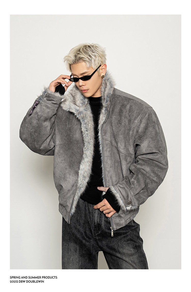 Faux Fox Fur Cotton Jacket