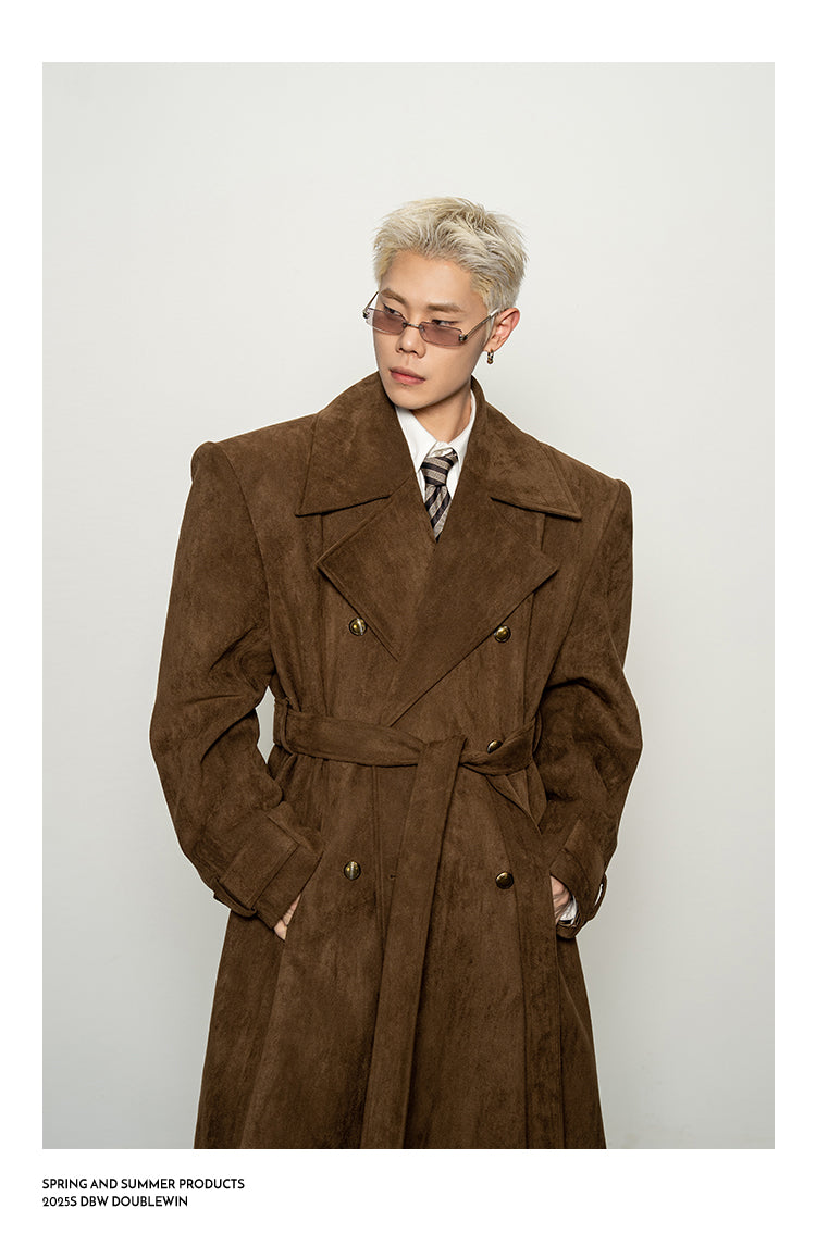 Retro Suede Long Coat