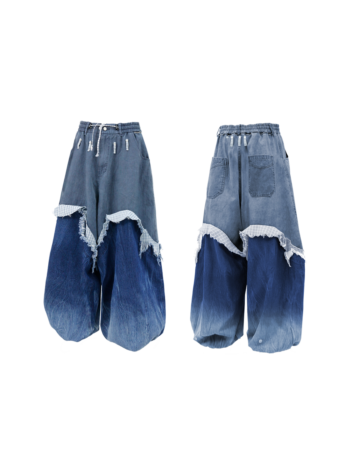 Wash-Effected Gradient Denim Pants