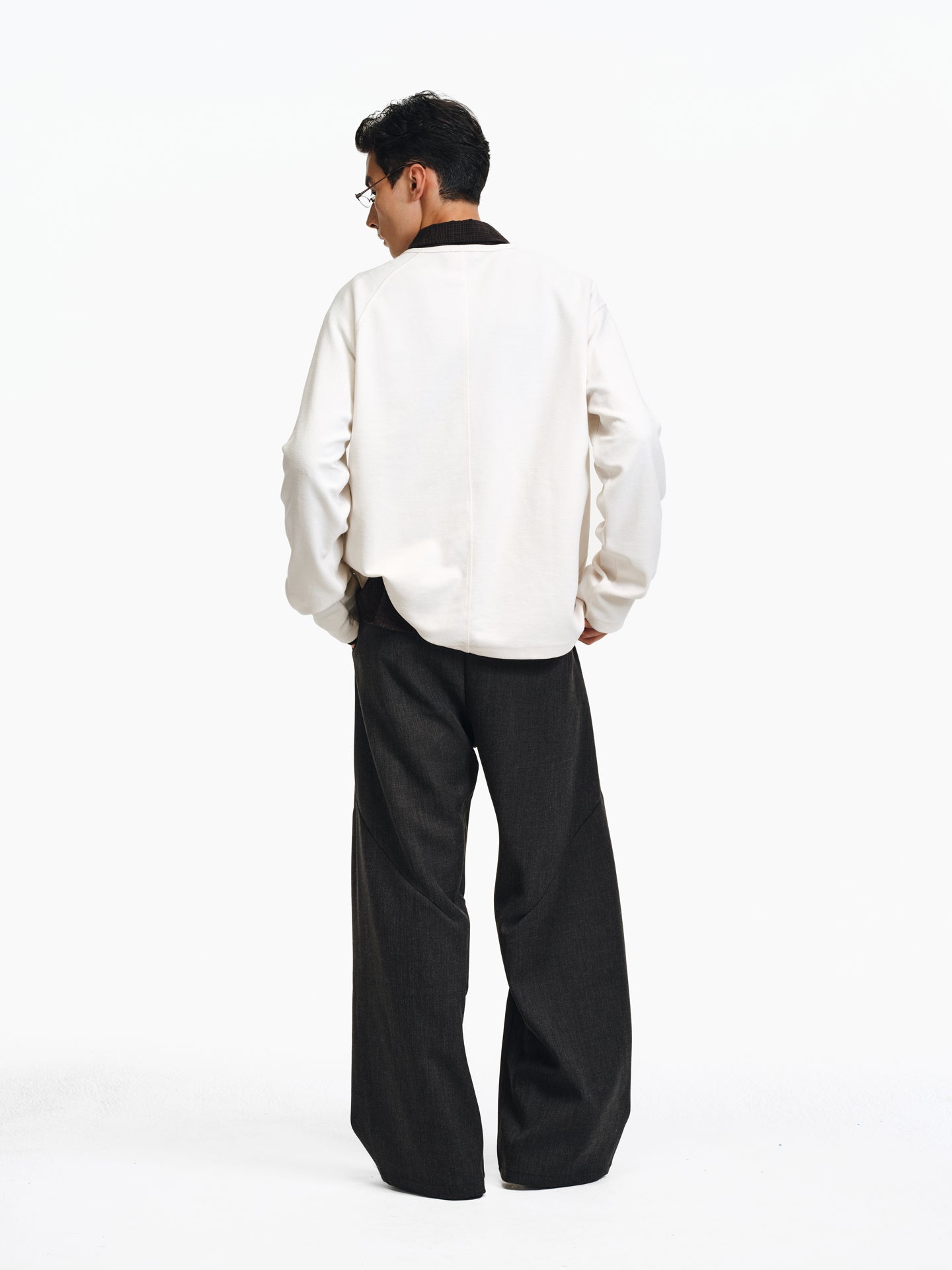 Henry Collar Diagonal Button T-Shirt