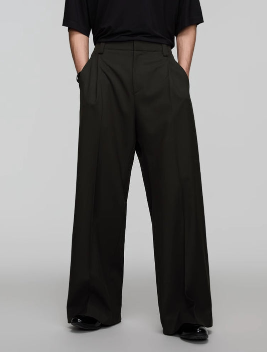 Elastic Waist Casual Straight Pants