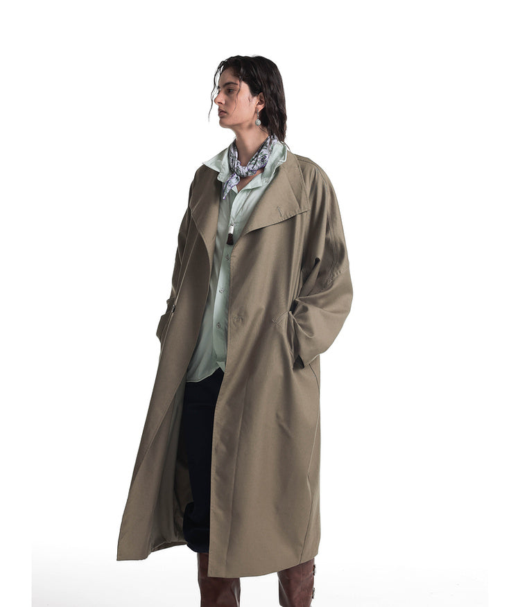 Stand-up collar long coat