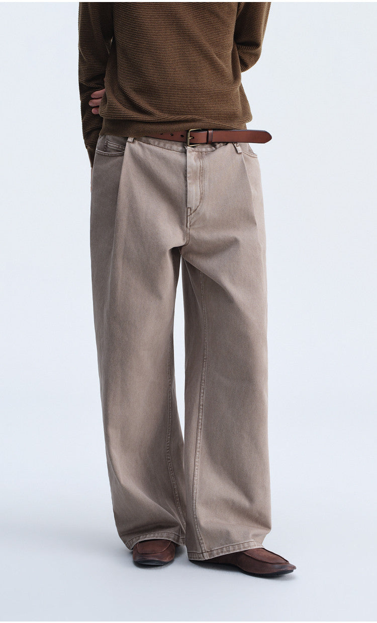 Single-Tuck Denim Pants