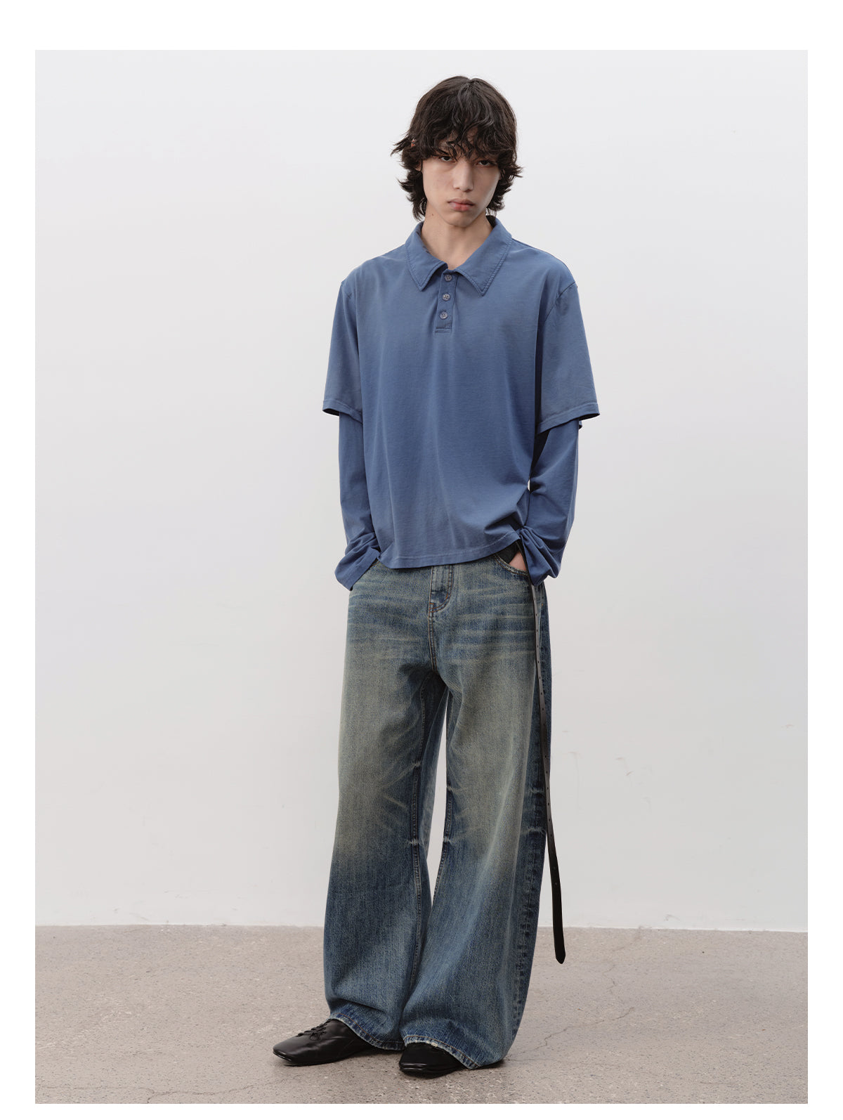 Fake Two-Piece Polo Shirt