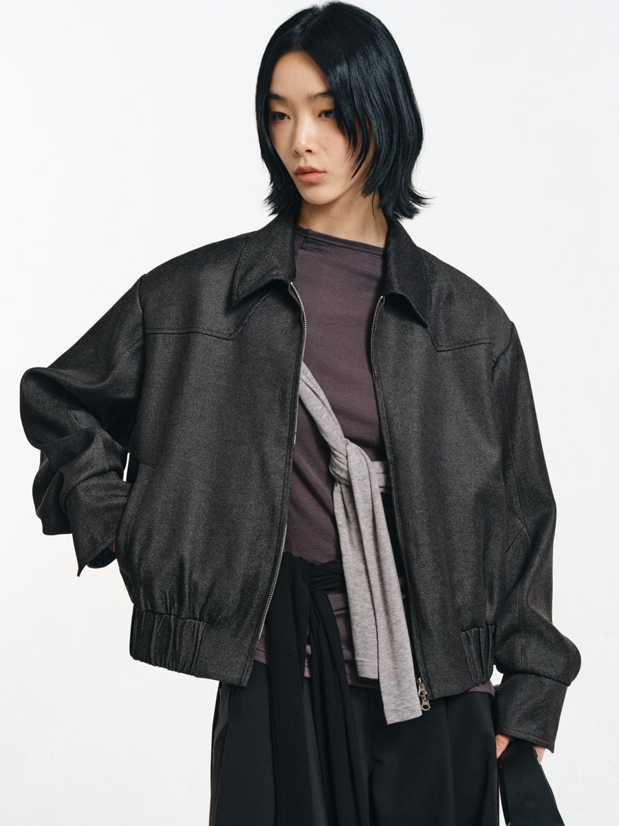 Short Padded Shoulder Jacket