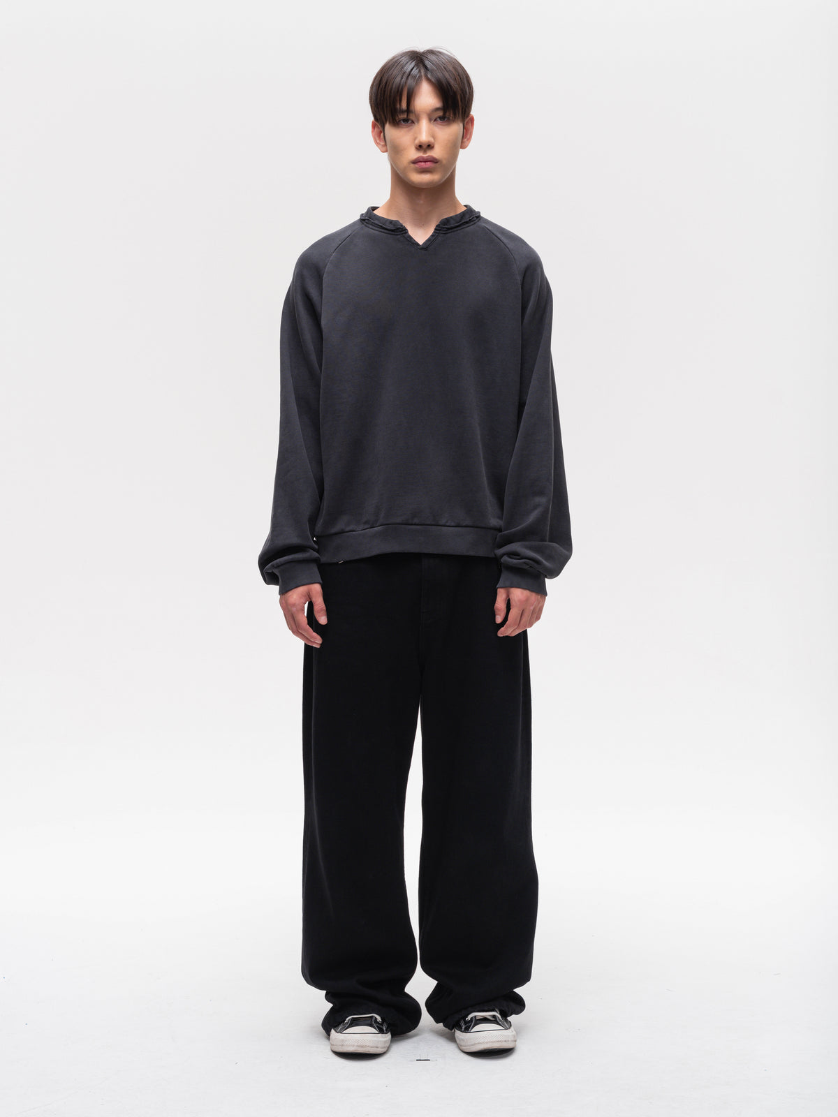 Split-Neck Sweatshirt