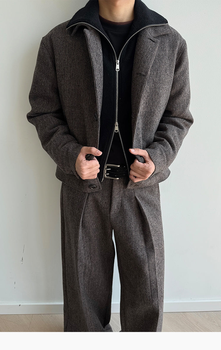 Faux Two-Piece Cotton Jacket