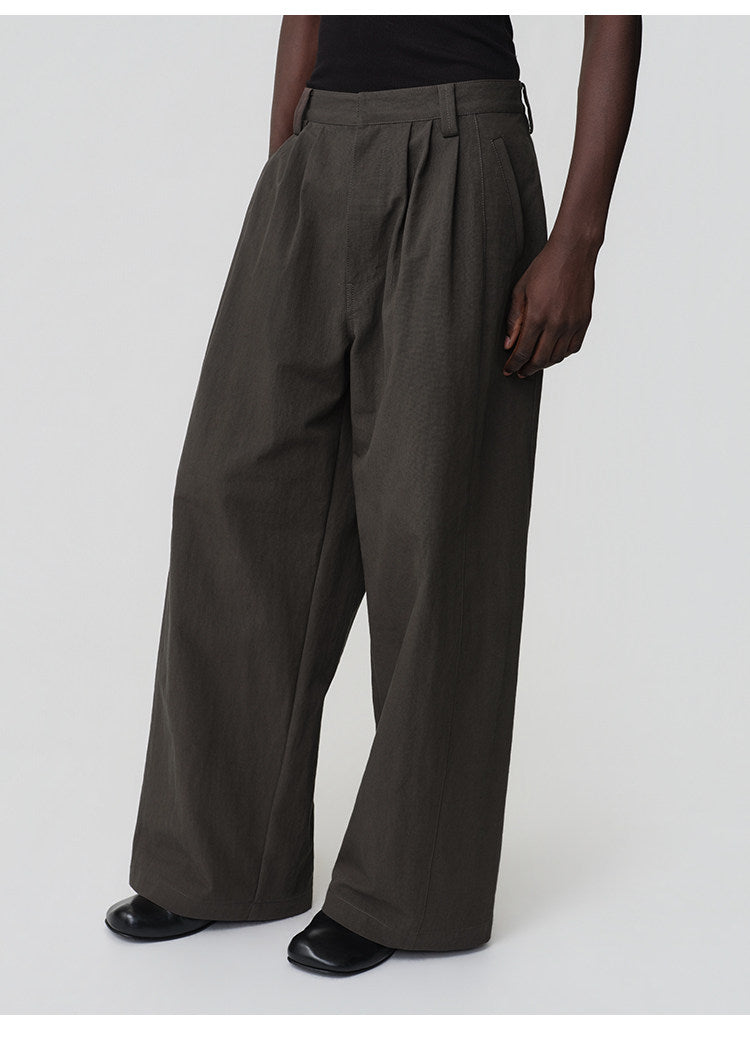 3D Cut A-Line Wide-Leg Pants