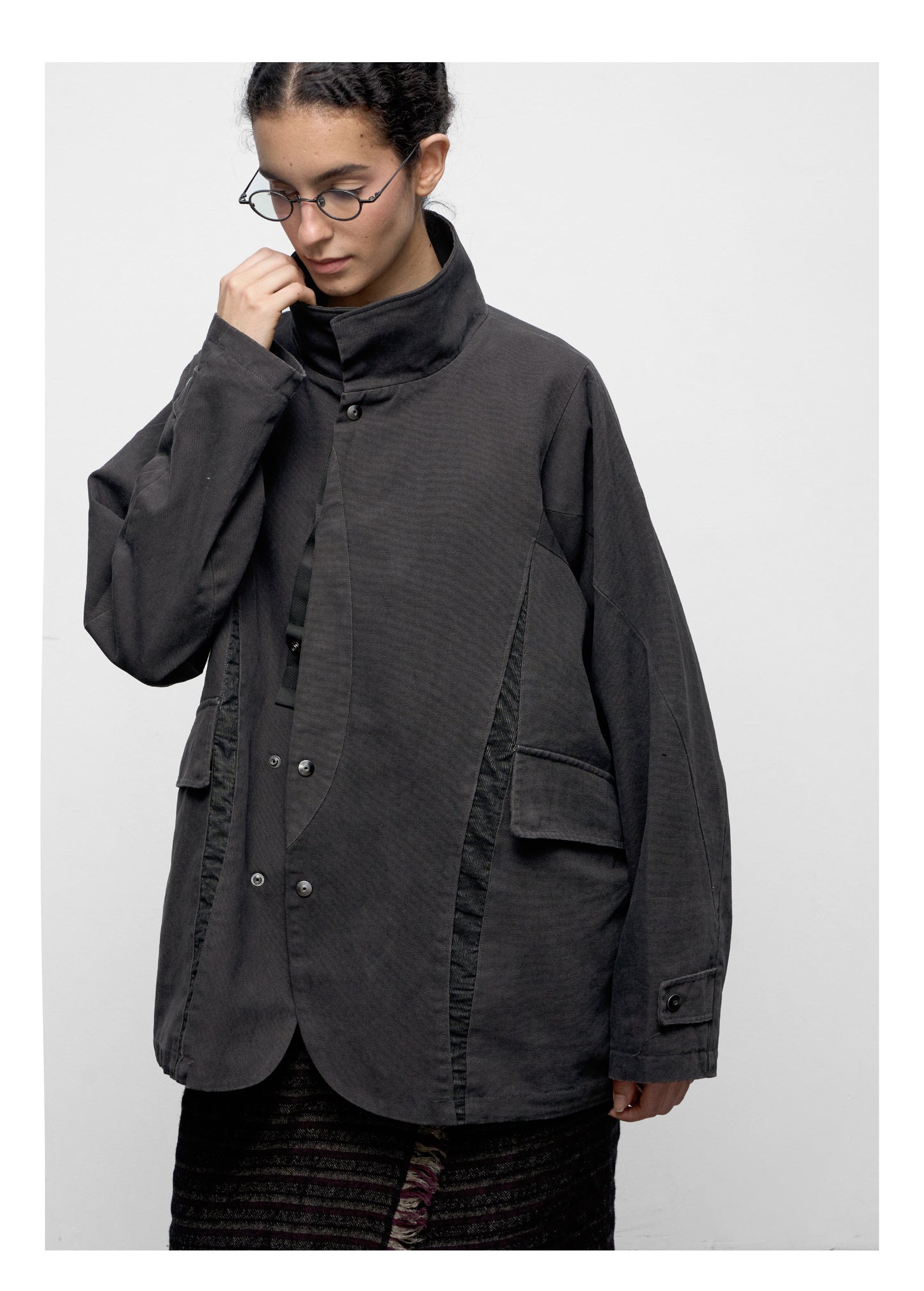 Stand Collar Stitched Jacket