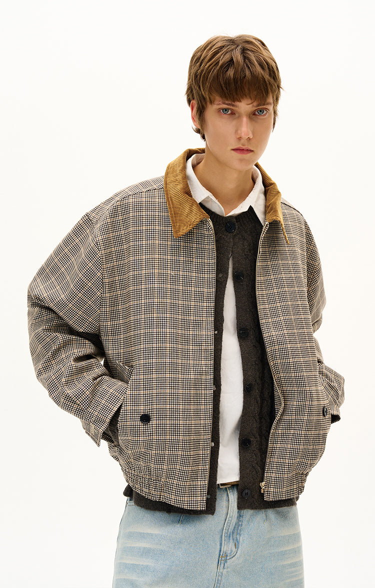 Corduroy Lapel Check Jacket